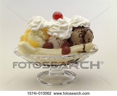 Banana split in a bowl View Large Photo Image Stock Image - Banana split in a bowl. Fotosearch