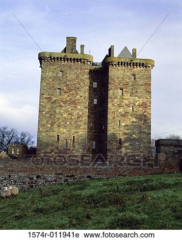 Stock Image - Borthwick Castle Midlothian Scotland. Fotosearch