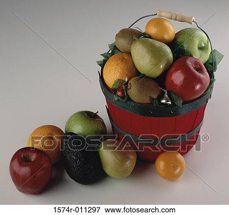 Stock Photo - Bucket of assorted fruits. Fotosearch