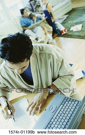 Businessman working at home View Large Photo Image Stock Image - Businessman working at home. Fotosearch
