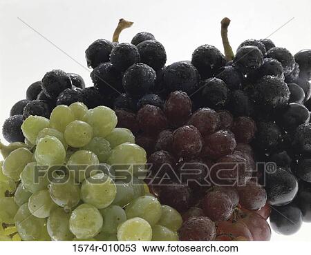 Stock Image - Close-up of bunches of grapes. Fotosearch