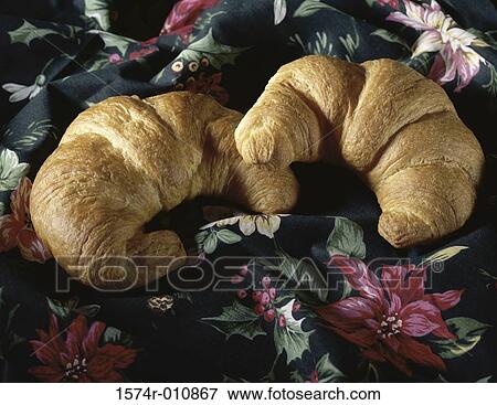 Stock Photo - Close-up of two croissants. Fotosearch