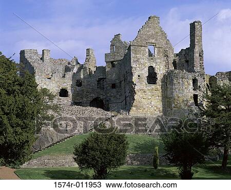 Stock Image - Dirleton Castle East Lothian Scotland. Fotosearch
