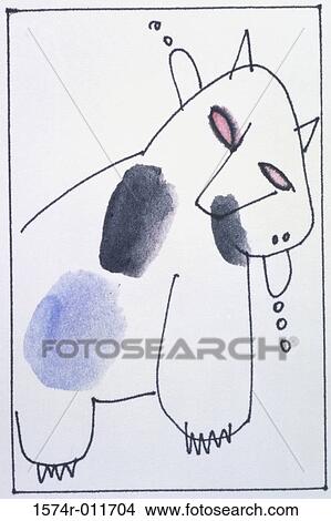 Dog Diana Ong (b. 1940/Chinese-American) Ink & watercolor Private Collection View Large Photo Image Picture - Dog Diana Ong (b. 1940/Chinese-American) Ink & watercolor Private Collection. Fotosearch