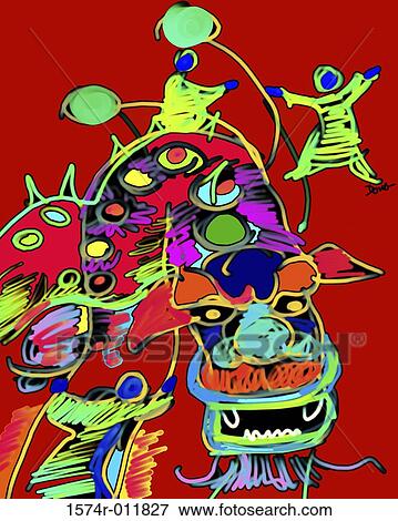 Dragon Celebration 2001 Diana Ong (b. 1940/Chinese-American) Computer graphics View Large Photo Image Stock Photo - Dragon Celebration 2001 Diana Ong (b. 1940/Chinese-American) Computer graphics. Fotosearch