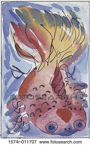 Stock Photo - Fish Diana Ong (b. 1940 Chinese-American) Watercolor Private Collection. Fotosearch