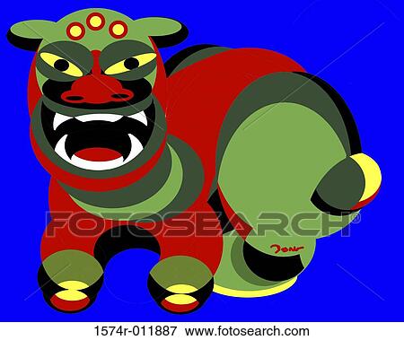 Foo Dog 2003 Diana Ong (b. 1940 Chinese-American) Computer graphics View Large Photo Image Stock Photo - Foo Dog 2003 Diana Ong (b. 1940 Chinese-American) Computer graphics. Fotosearch