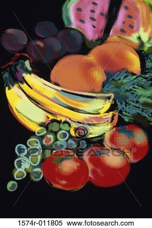 Fruits and Vegetables 1999 Diana Ong (b. 1940 Chinese-American) Computer graphics View Large Photo Image Stock Photography - Fruits and Vegetables 1999 Diana Ong (b. 1940 Chinese-American) Computer graphics. Fotosearch