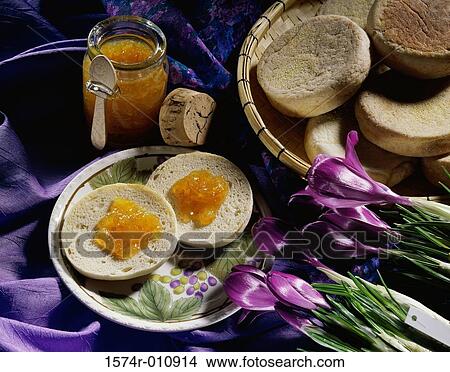 Picture - Jam on muffins. Fotosearch