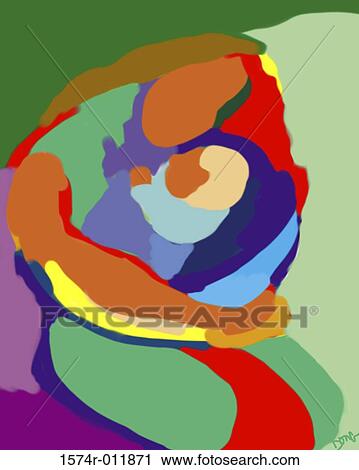 Stock Image - Mother's Love 2002 Diana Ong (b. 1940 Chinese-American) Computer graphics. Fotosearch