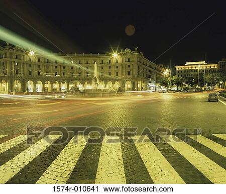 Piazza Republica Rome Italy View Large Photo Image Stock Image - Piazza Republica Rome Italy. Fotosearch