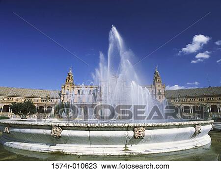 Plaza de Espana Seville Spain View Large Photo Image Stock Image - Plaza de Espana Seville Spain. Fotosearch
