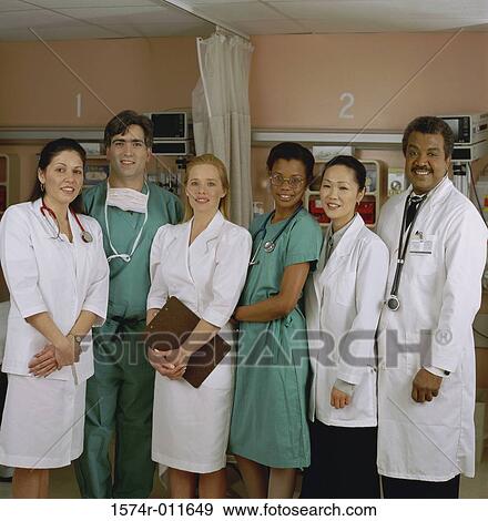 Stock Photo - Portrait of a group of medical personnel. Fotosearch