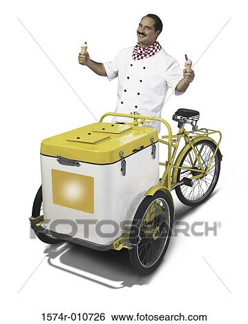Portrait of an ice cream vendor View Large Photo Image Stock Photograph - Portrait of an ice cream vendor. Fotosearch