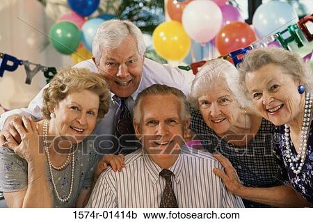 Portrait of three senior women and two senior men smiling View Large Photo Image Stock Image - Portrait of three senior women and two senior men smiling. Fotosearch