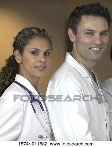 Portrait of two doctors View Large Photo Image Stock Image - Portrait of two doctors. Fotosearch