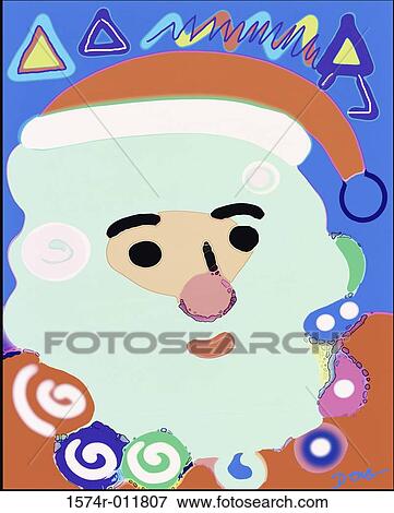 Stock Photo - Red Santa Baby 2000 Diana Ong (b. 1940/Chinese-American) Computer graphics. Fotosearch
