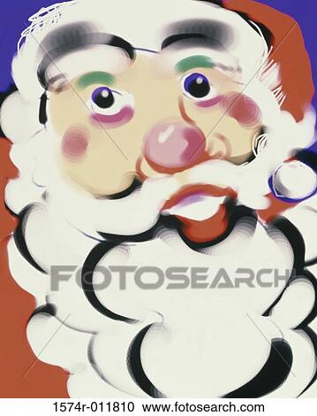 Stock Image - Santa Claus 2000 Diana Ong (b. 1940 Chinese-American) Computer graphics. Fotosearch
