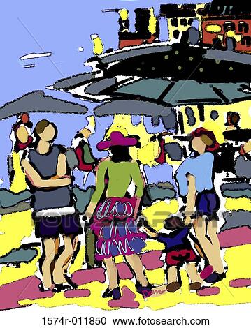Stock Image - Seaside Resort 2002 Diana Ong (b. 1940/Chinese-American) Computer graphics. Fotosearch
