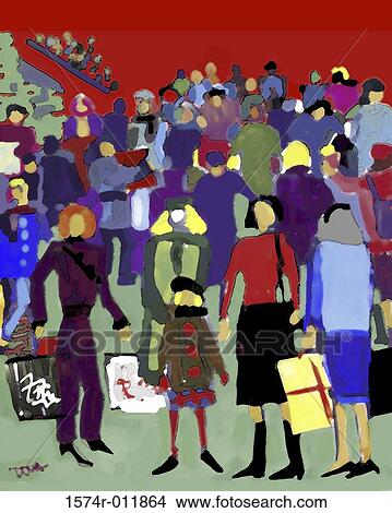 Seasonal Shoppers 2002 Diana Ong (b. 1940/Chinese-American) Computer graphics View Large Photo Image Picture - Seasonal Shoppers 2002 Diana Ong (b. 1940/Chinese-American) Computer graphics. Fotosearch
