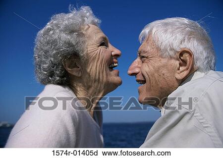 Stock Image - Senior couple laughing. Fotosearch