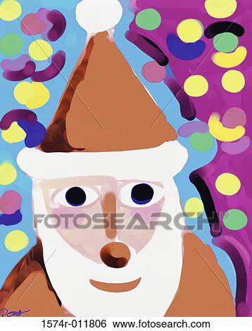 Stock Photograph - St. Nick 2000 Diana Ong (b. 1940/Chinese-American) Computer graphics. Fotosearch