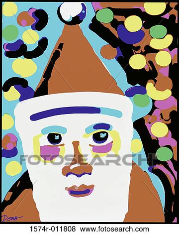 Stock Photo - St. Nick - A 2000 Diana Ong (b. 1940/Chinese-American) Computer graphics. Fotosearch