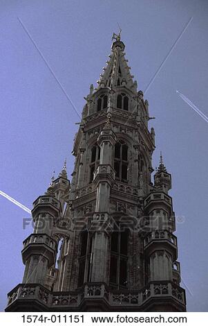 Town Hall Grand Place Brussels Belgium View Large Photo Image Stock Image - Town Hall Grand Place Brussels Belgium. Fotosearch