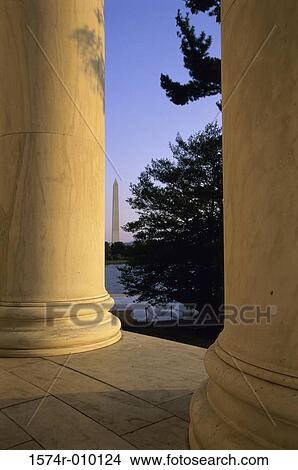 Washington Monument and Jefferson Memorial Columns Washington, D. C. USA View Large Photo Image Picture - Washington Monument and Jefferson Memorial Columns Washington, D. C. USA. Fotosearch