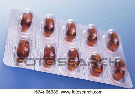 Stock Photography - Close-up of a blister pack of capsules. Fotosearch