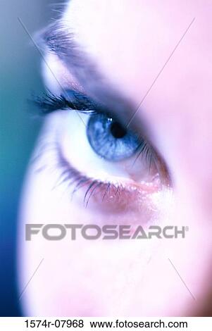 Close-up of a young woman's eye View Large Photo Image Stock Photo - Close-up of a young woman's eye. Fotosearch