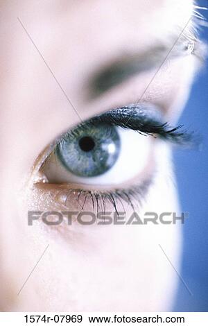 Close-up of a young woman's eye View Large Photo Image Stock Photo - Close-up of a young woman's eye. Fotosearch