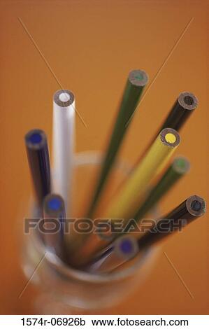 Close-up of colored pencils in a container View Large Photo Image Stock Image - Close-up of colored pencils in a container. Fotosearch
