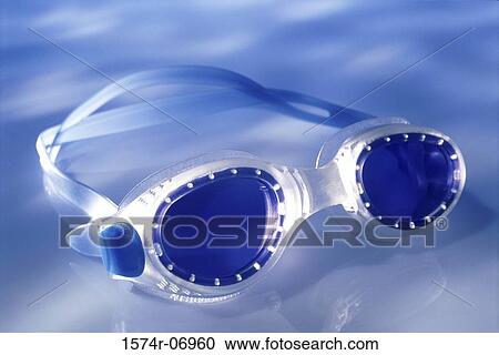 Stock Image - Close-up of swimming goggles. Fotosearch