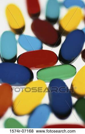 Stock Photo - Close-up of vitamin capsules. Fotosearch