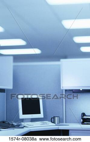 Stock Image - Computer monitor in an office. Fotosearch