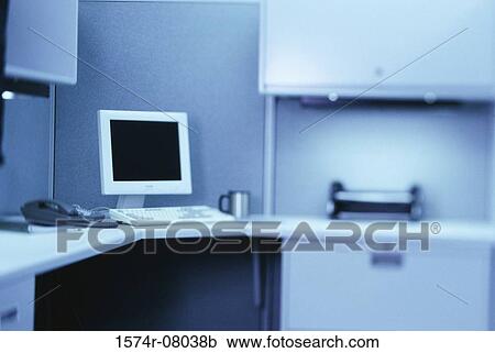 Stock Image - Computer monitor in an office. Fotosearch