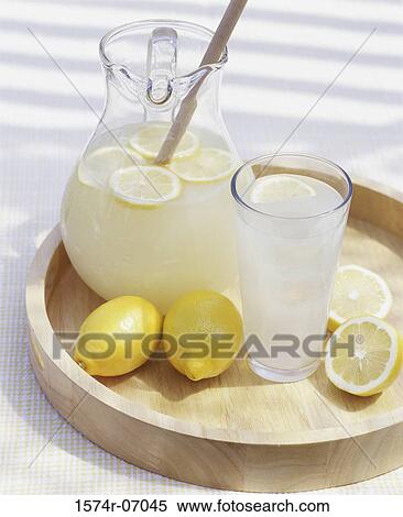 Glass and jug of lemonade View Large Photo Image Stock Photography - Glass and jug of lemonade. Fotosearch