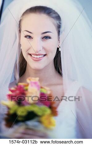 Portrait of a bride smiling View Large Photo Image Stock Image - Portrait of a bride smiling. Fotosearch