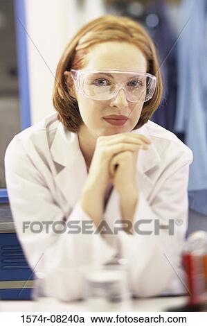 Stock Image - Portrait of a female researcher. Fotosearch