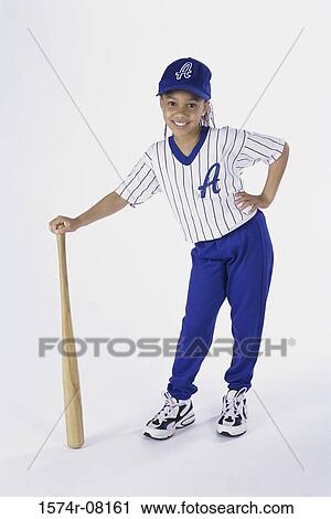 Portrait of a girl in a baseball uniform View Large Photo Image Stock Image - Portrait of a girl in a baseball uniform. Fotosearch