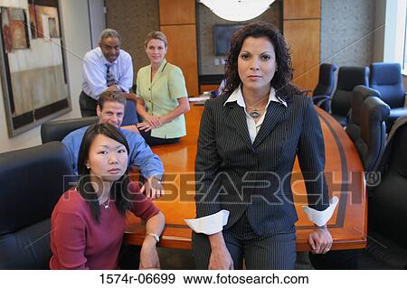 Portrait of a group of business executives in a conference room View Large Photo Image Stock Photo - Portrait of a group of business executives in a conference room. Fotosearch