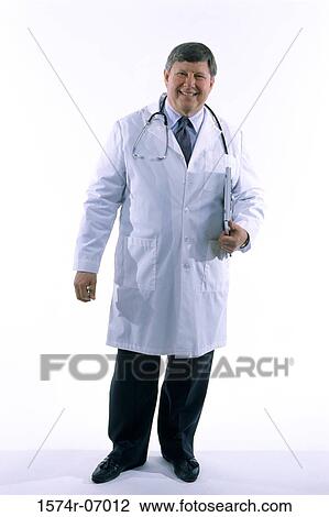 Stock Image - Portrait of a male doctor with a stethoscope around his neck. Fotosearch