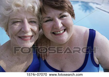 Portrait of two senior women smiling View Large Photo Image Stock Image - Portrait of two senior women smiling. Fotosearch