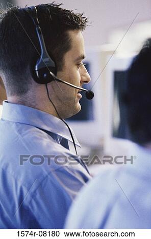 Side profile of a customer service representative wearing a headset View Large Photo Image Stock Image - Side profile of a customer service representative wearing a headset. Fotosearch