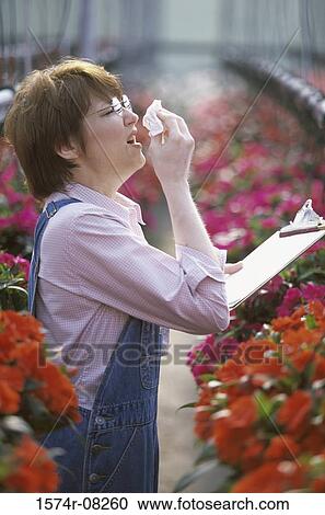 Side profile of a young woman holding a clipboard sneezing View Large Photo Image Stock Image - Side profile of a young woman holding a clipboard sneezing. Fotosearch