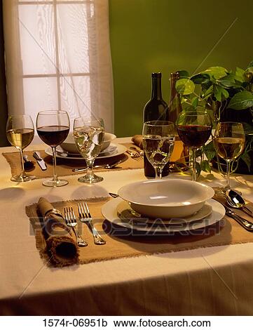 Stock Image - Table set for two. Fotosearch