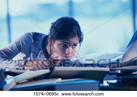 Teenage girl studying View Large Photo Image Stock Image - Teenage girl studying. Fotosearch