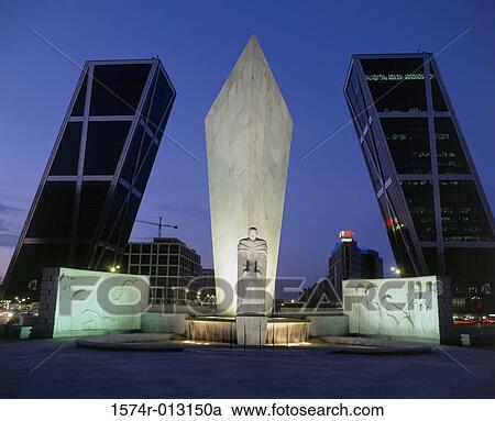 Calvo Sotelo Monument Puerta de Europa (Kio Towers) Madrid Spain View Large Photo Image Stock Image - Calvo Sotelo Monument Puerta de Europa (Kio Towers) Madrid Spain. Fotosearch