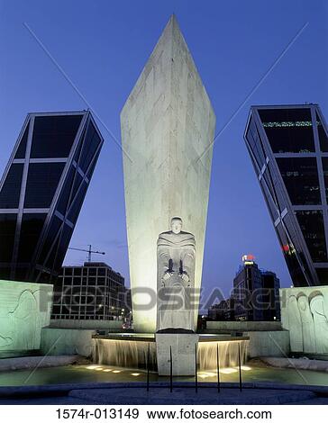 Calvo Sotelo Monument Puerta de Europa (Kio Towers) Madrid Spain View Large Photo Image Stock Photo - Calvo Sotelo Monument Puerta de Europa (Kio Towers) Madrid Spain. Fotosearch